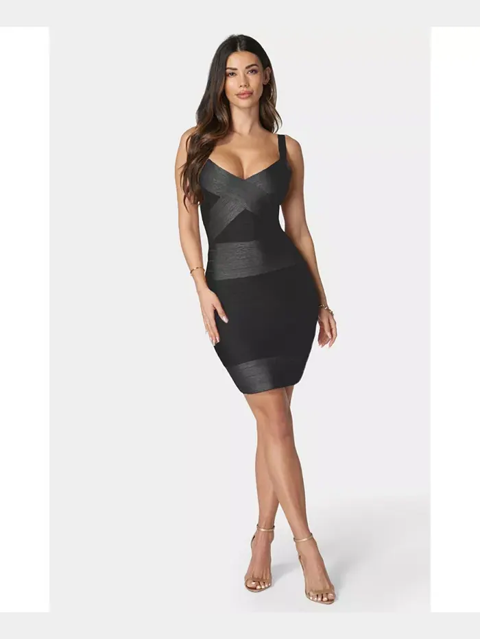 Женское платье с цветными блоками Bandage Dress Bebe