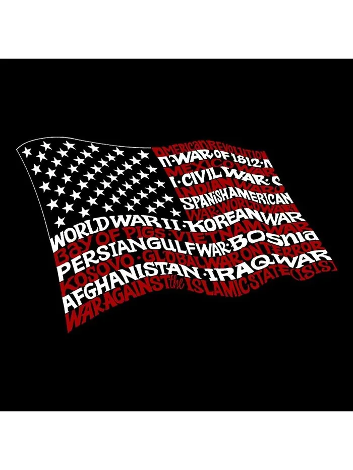 Мужская футболка премиум-класса с надписью «American Wars Tribute Flag» LA Pop Art — изображение 2 из 2, черный