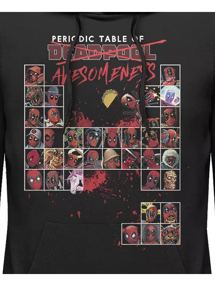 Мужская худи Deadpool Periodic на флисе с капюшоном Fifth Sun — изображение 3 из 3, черный