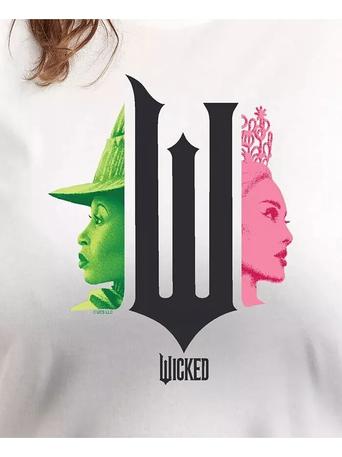 Футболка большого размера Wicked Elphaba Glinda с рисунком Hybrid Apparel — изображение 3 из 3, белый