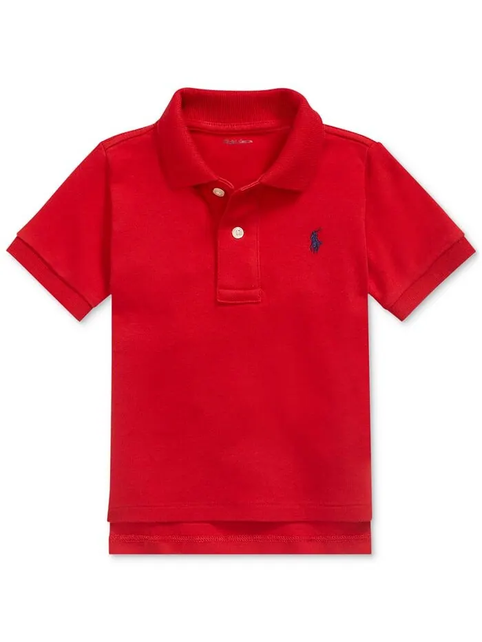 Хлопковая рубашка-поло с короткими рукавами для маленьких мальчиков Polo Ralph Lauren — изображение 1 из 5, красный