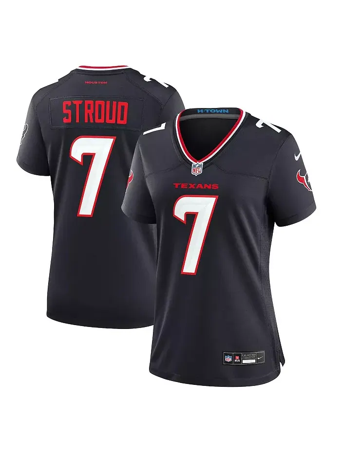 Женская запасная игровая майка CJ Stroud Houston Texans Nike — изображение 1 из 5, темно-синий белый
