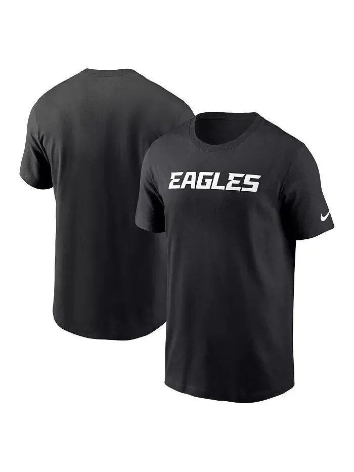 Мужская черная футболка Philadelphia Eagles Primetime Wordmark Essential Nike — изображение 1 из 3, черный