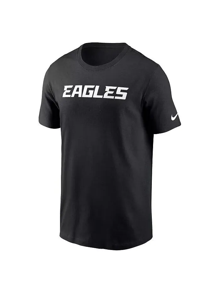 Мужская черная футболка Philadelphia Eagles Primetime Wordmark Essential Nike — изображение 3 из 3, черный