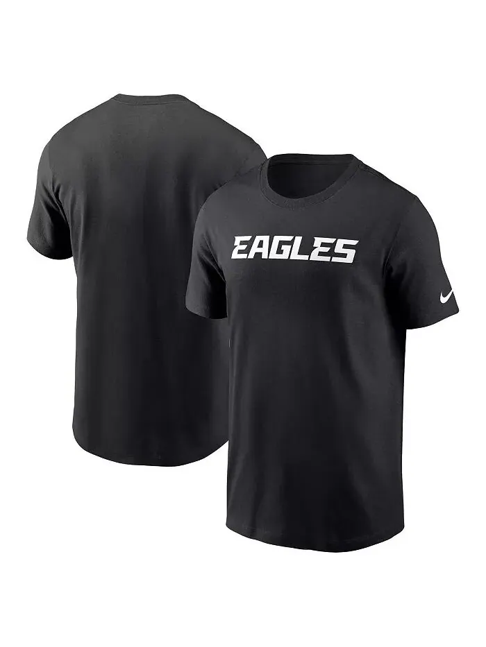 Мужская черная футболка Philadelphia Eagles Primetime Wordmark Essential Nike — изображение 1 из 3
