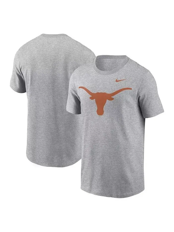 Мужская футболка с логотипом Heather Grey Texas Longhorns Primetime Evergreen Nike — изображение 1 из 3, серый