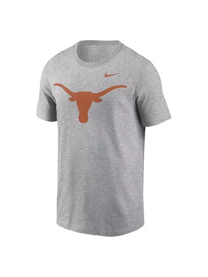 Мужская футболка с логотипом Heather Grey Texas Longhorns Primetime Evergreen Nike — изображение 3 из 3, серый