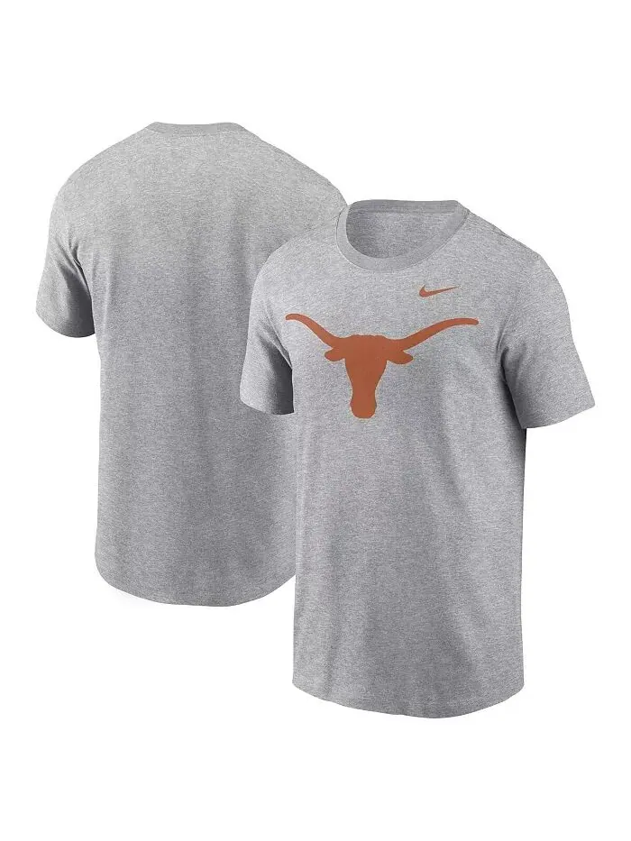Футболка мужская Heather Gray Texas Longhorns Primetime Evergreen с логотипом Nike — изображение 1 из 3