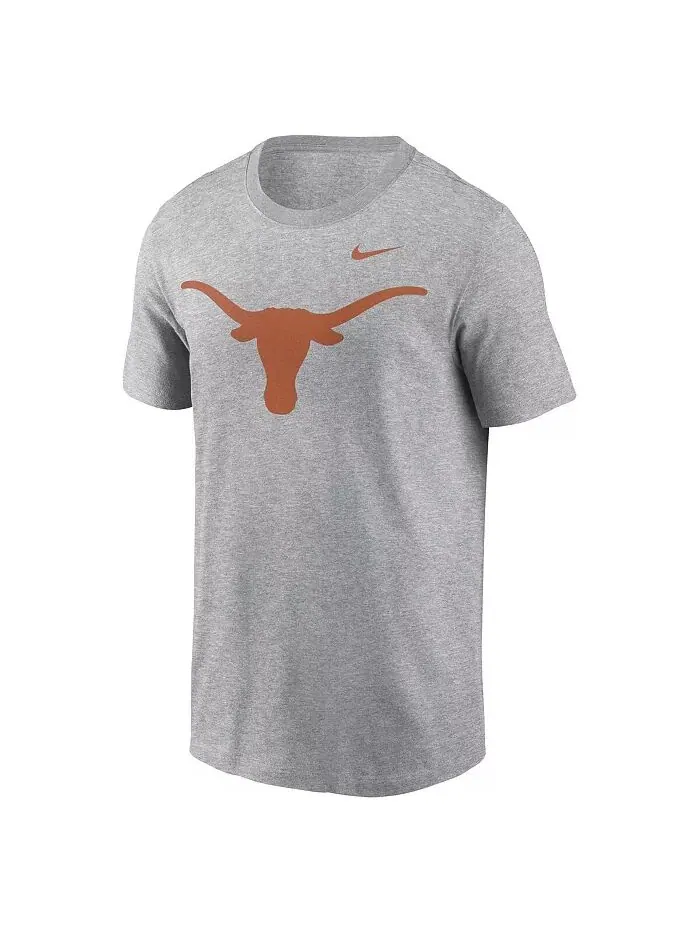 Футболка мужская Heather Gray Texas Longhorns Primetime Evergreen с логотипом Nike — изображение 3 из 3