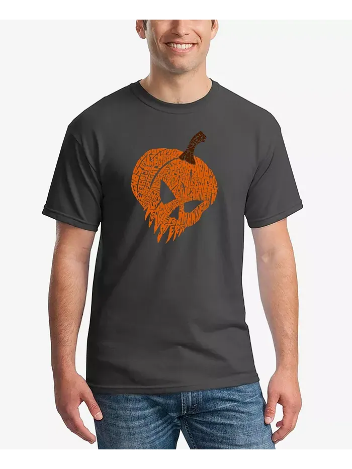 Мужская футболка Evil Pumpkin с принтом LA Pop Art — изображение 1 из 2, серый