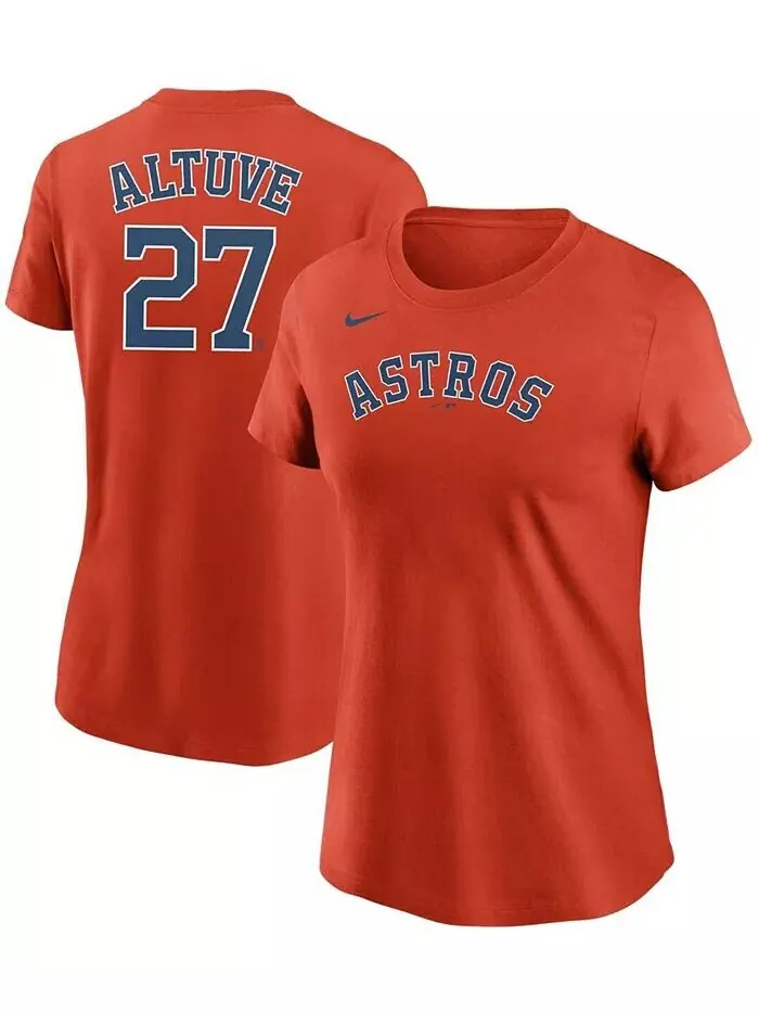 Женская футболка с именем и номером Jose Altuve Orange Houston Astros Nike — изображение 1 из 3, оранжевый