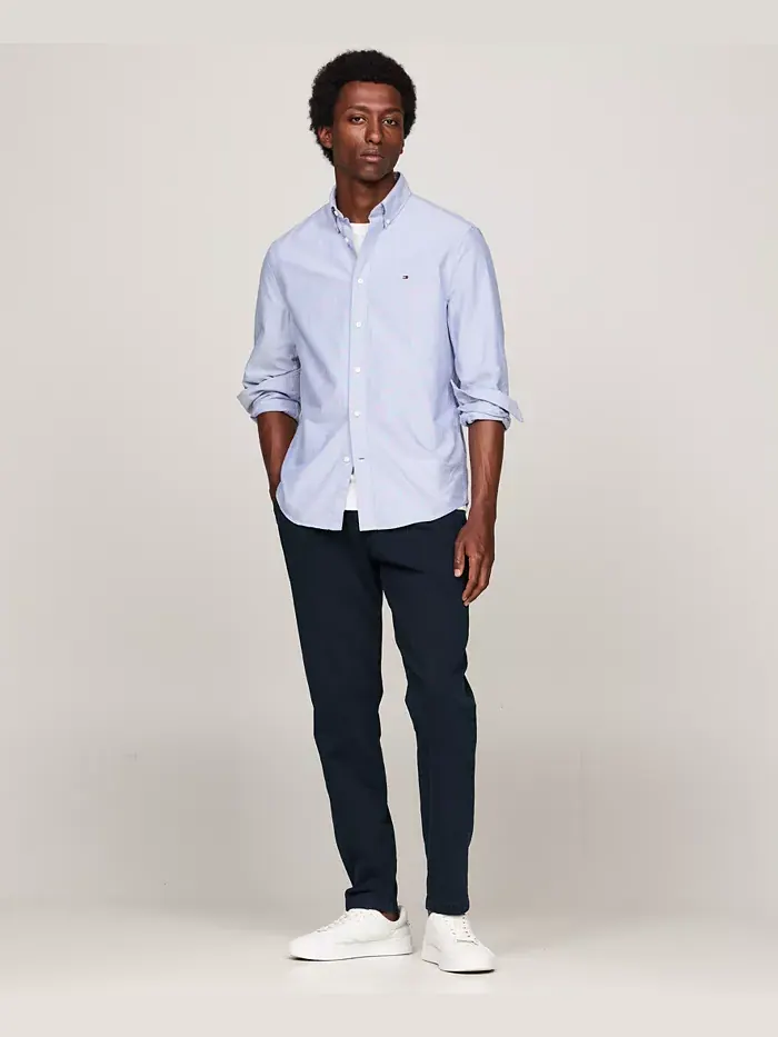 Мужская классическая рубашка Oxford Heritage Tommy Hilfiger — изображение 4 из 4, синий