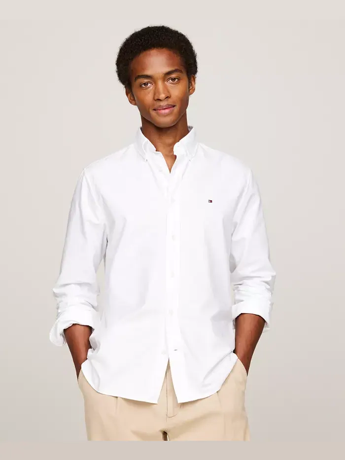 Мужская классическая рубашка Oxford Heritage Tommy Hilfiger — изображение 1 из 6, белый