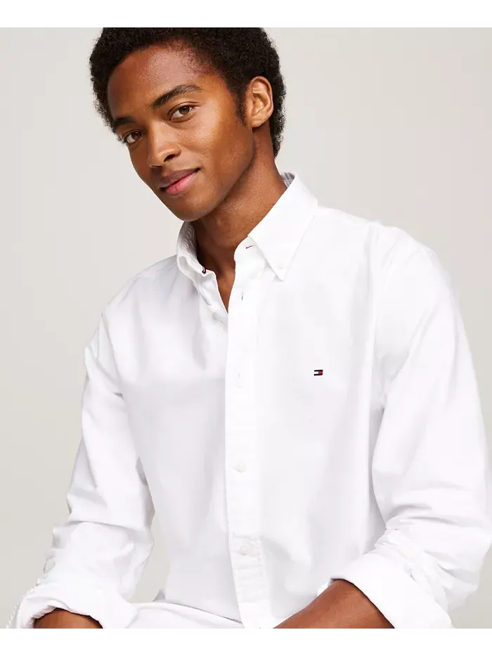 Мужская классическая рубашка Oxford Heritage Tommy Hilfiger — изображение 4 из 6, белый