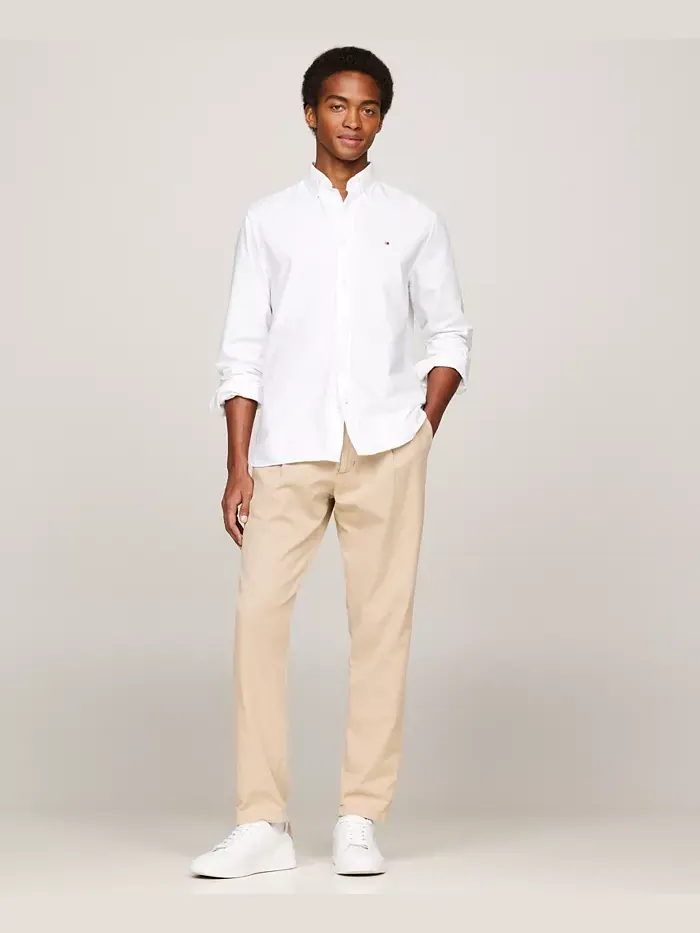 Мужская классическая рубашка Oxford Heritage Tommy Hilfiger — изображение 5 из 6, белый
