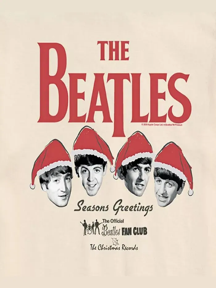 Мужская рождественская футболка с коротким рукавом The Beatles AIRWAVES — изображение 3 из 3, бежевый/хаки