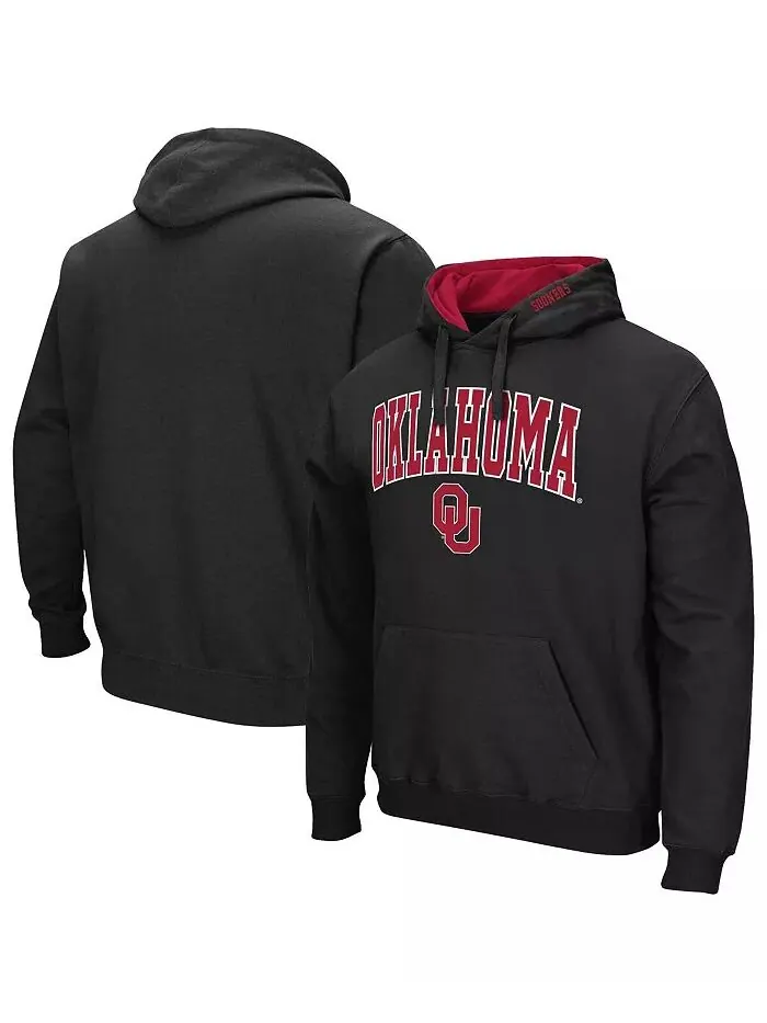Мужская толстовка с капюшоном Oklahoma Sooners Arch & Team Logo 3.0 Colosseum — изображение 1 из 3, черный