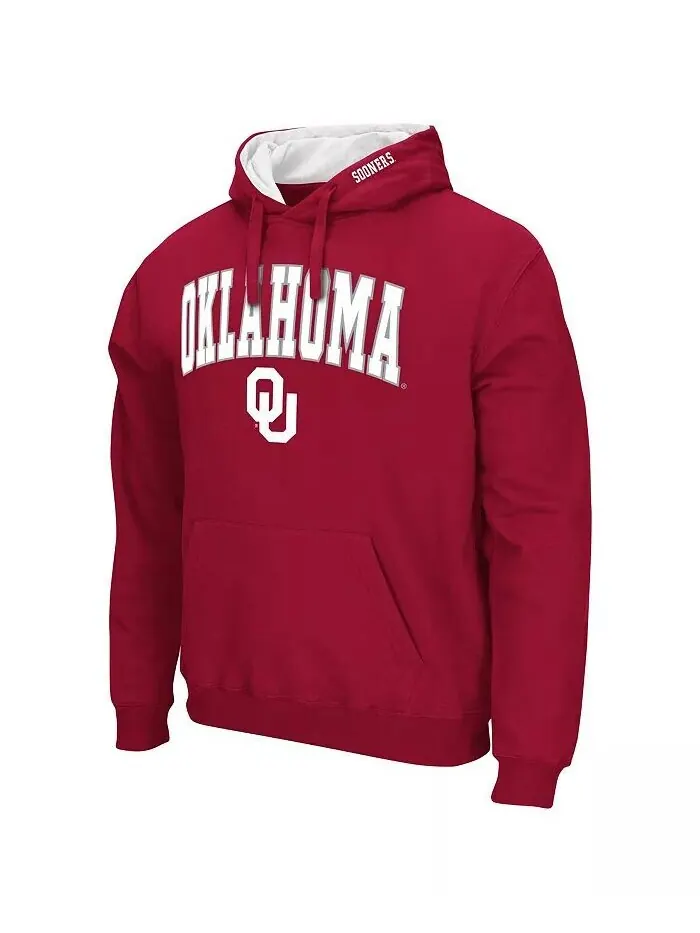 Мужская толстовка с капюшоном Oklahoma Sooners Arch & Team Logo 3.0 Colosseum — изображение 2 из 5, красный