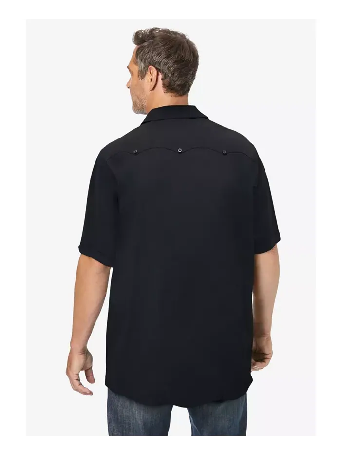 Мужская короткорукавная рубашка Guayabera KingSize — изображение 2 из 3, черный