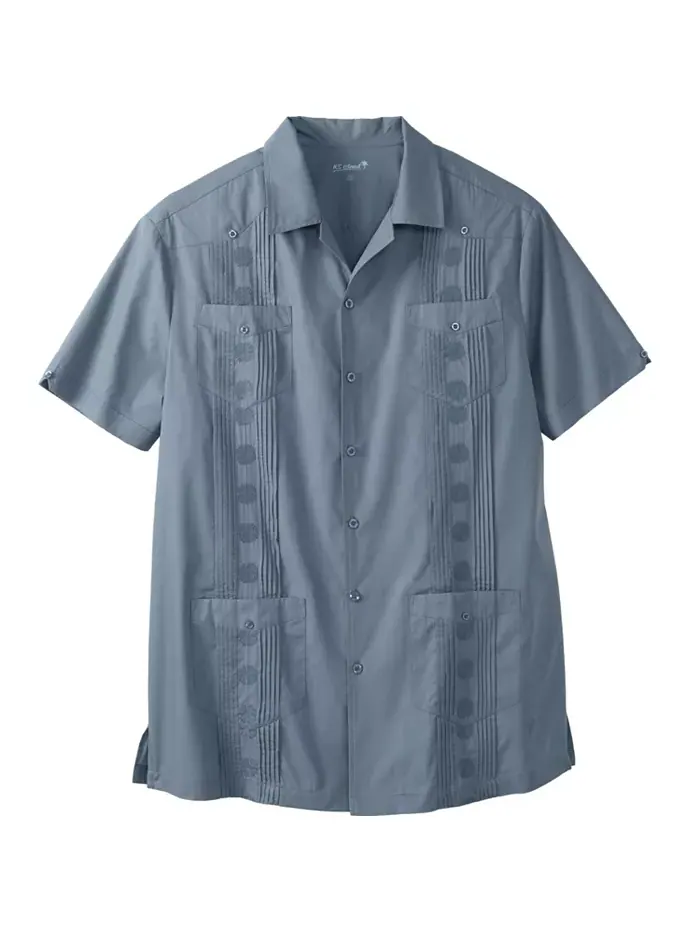 Мужская короткорукавная рубашка Guayabera KingSize — изображение 2 из 2, синий