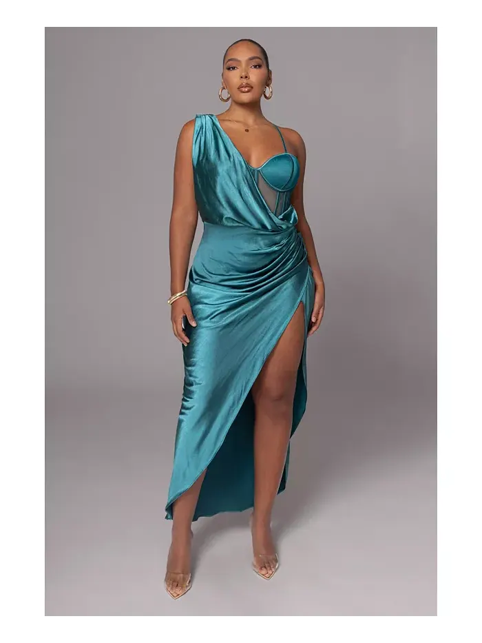 Женское макси-платье Anastacia Drape JLUXLABEL — зеленый