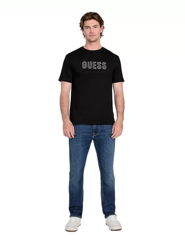 Мужская футболка с тисненым логотипом GUESS — изображение 3 из 4, черный мульти