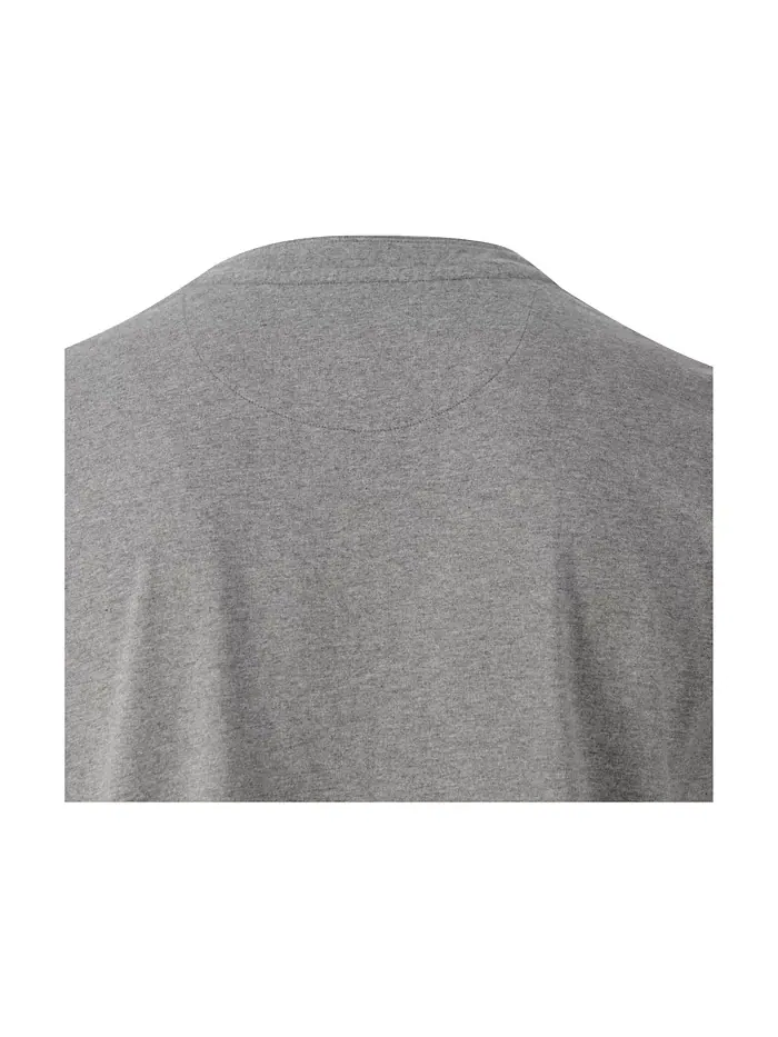 Мужская винтажная хлопковая футболка с карманом Henley с коротким рукавом Thorogood — изображение 5 из 5, светлый серый