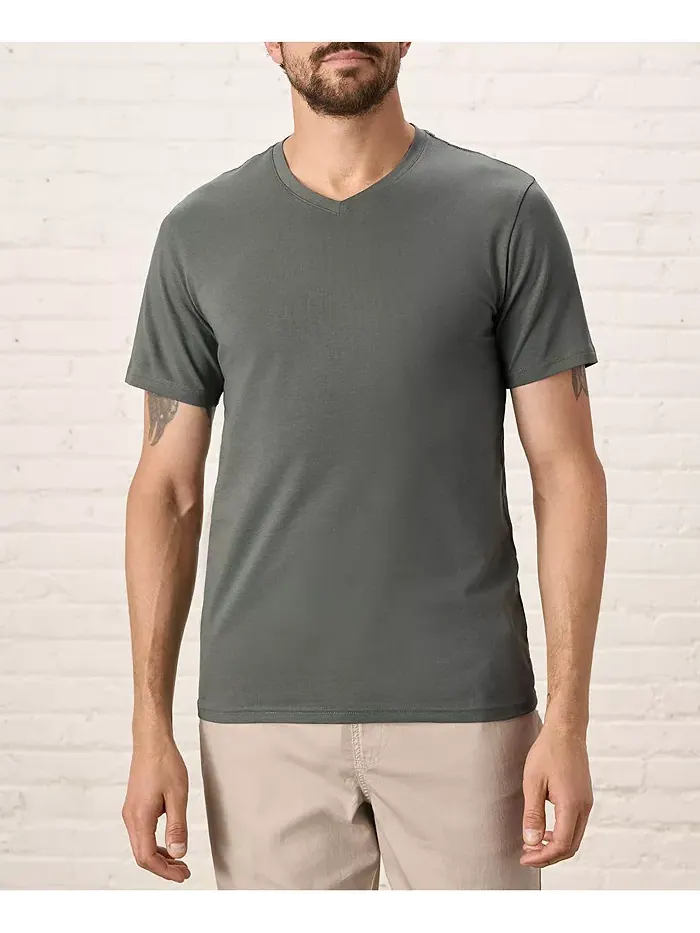 Мужская футболка с V-образным вырезом из органического хлопка Luxe Stretch Jersey Slim Pact — изображение 1 из 2, серый