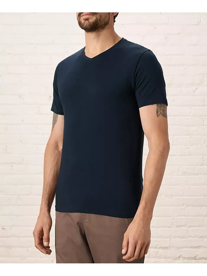 Мужская футболка с V-образным вырезом из органического хлопка Luxe Stretch Jersey Slim Pact