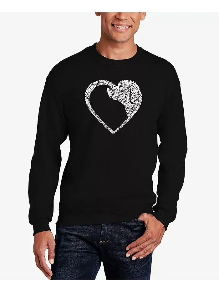 Мужской свитшот с принтом "Dog Heart Word Art" LA Pop Art — изображение 1 из 5, черный