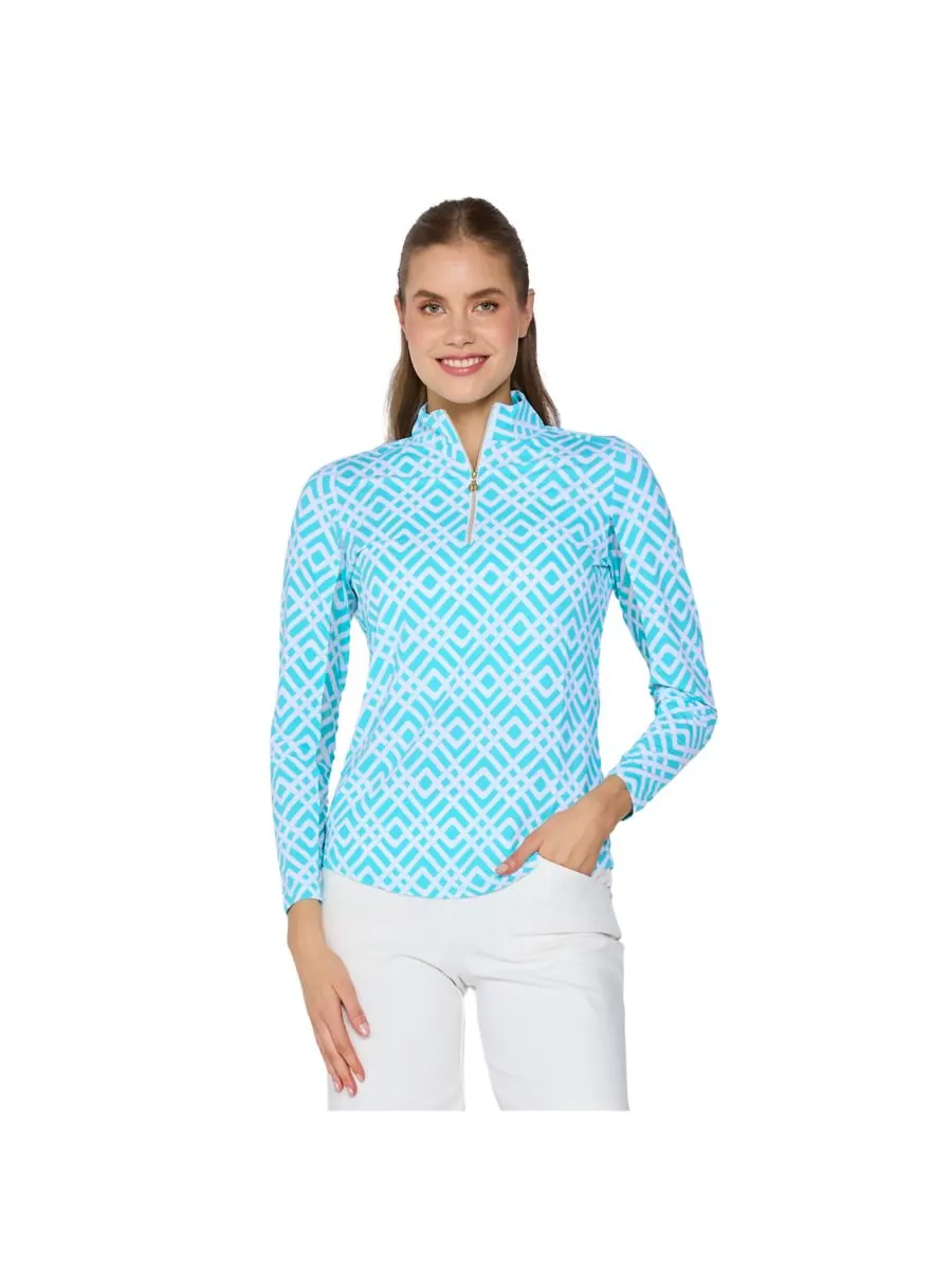 G Lifestyle Женская блузка с длинными рукавами и воротником-стойкой G Lifestyle Clothing, Trelis