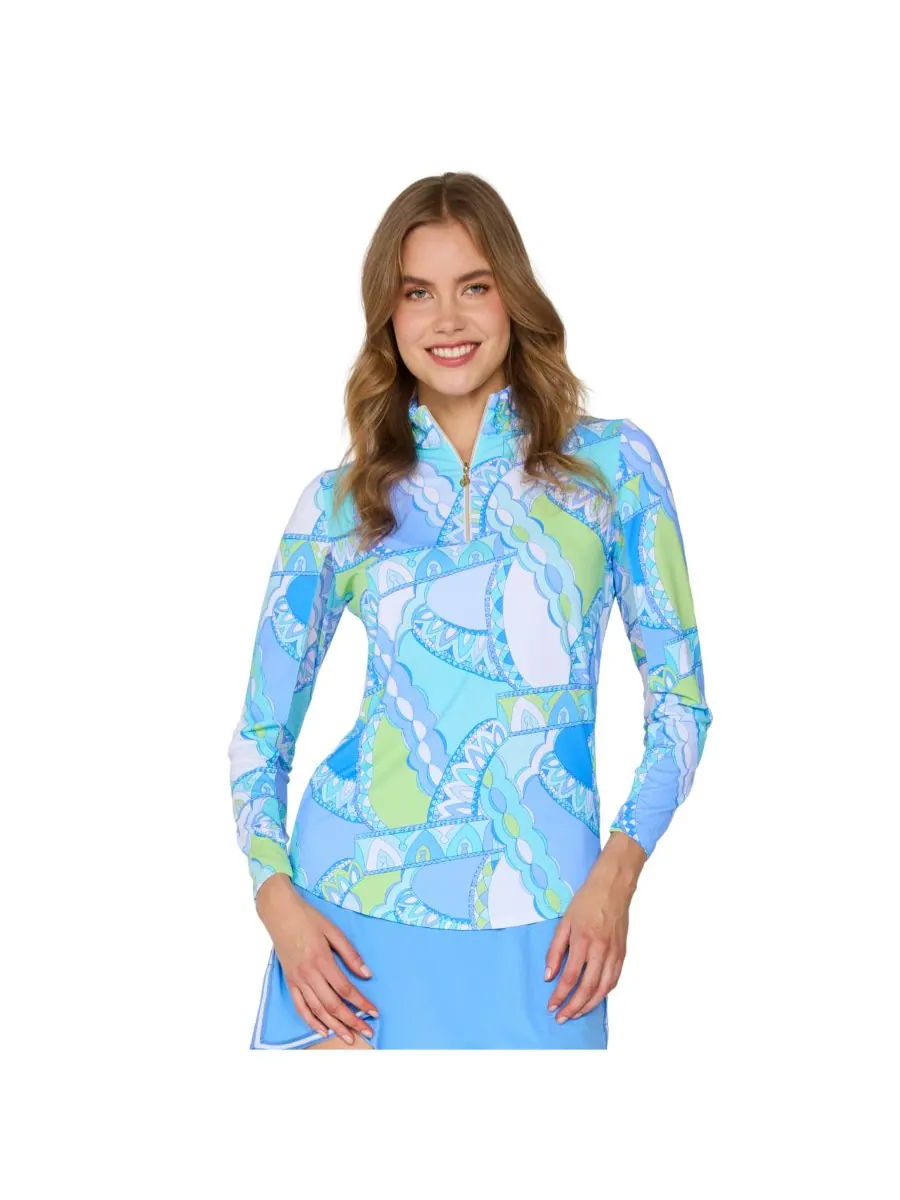 G Lifestyle Женская блузка с длинными рукавами и воротником-стойкой G Lifestyle Clothing, Monte