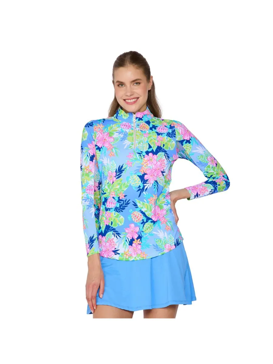 G Lifestyle Женская блузка с длинными рукавами и воротником-стойкой G Lifestyle Clothing, Key largo