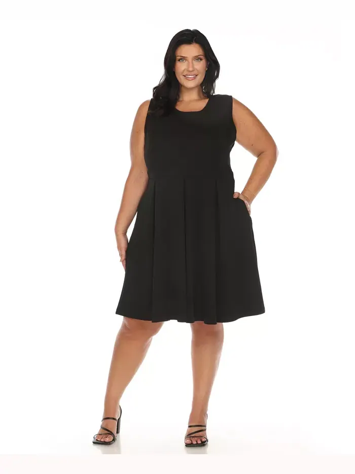 Платье Plus Size Fit and Flare White Mark — изображение 1 из 5, черный