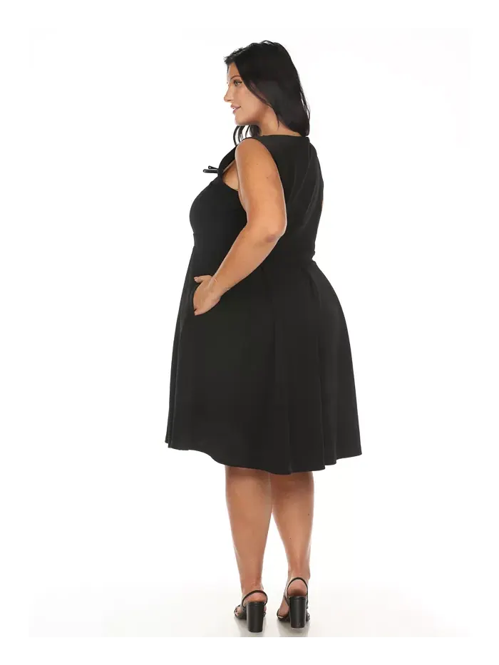 Платье Plus Size Fit and Flare White Mark — изображение 2 из 5, черный
