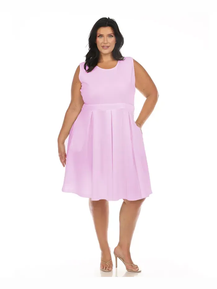 Платье Plus Size Fit and Flare White Mark — изображение 1 из 4, фиолетовый