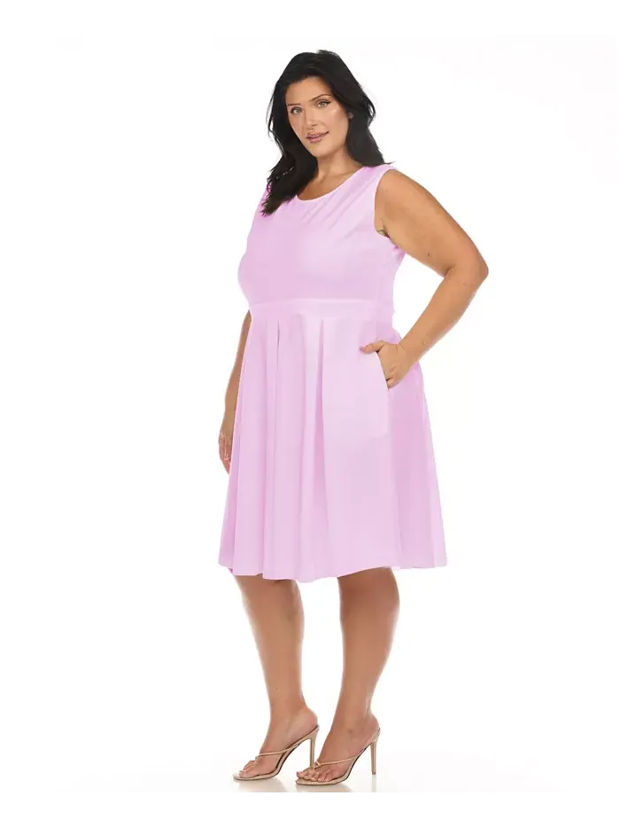 Платье Plus Size Fit and Flare White Mark — изображение 3 из 4, фиолетовый