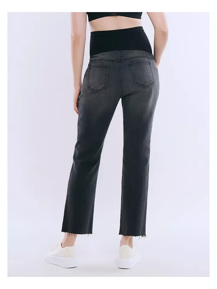 Женские джинсы Secret Fit Over the Belly с прямыми штанинами - Motherhood Maternity — изображение 4 из 5, черный