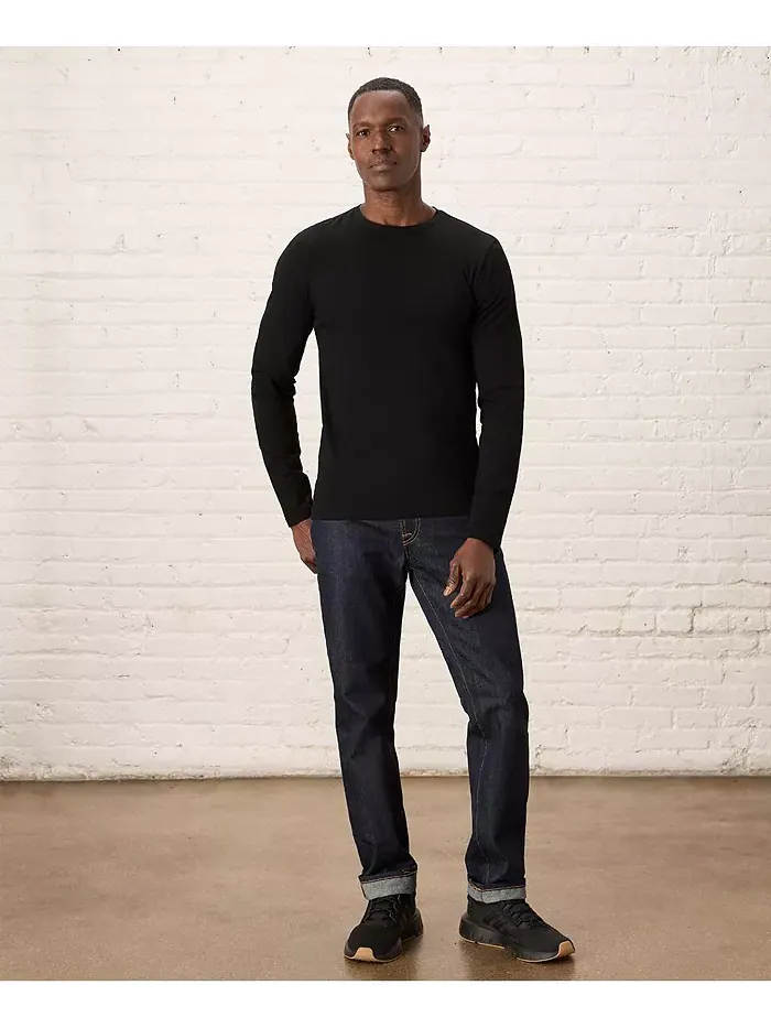 Мужская футболка с длинным рукавом из органического хлопка Luxe Stretch Jersey Slim Pact — изображение 2 из 2, черный