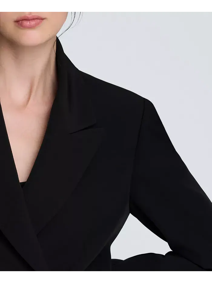 Женский двубортный блейзер из роскошного твила Kenneth Cole — изображение 4 из 7, черный