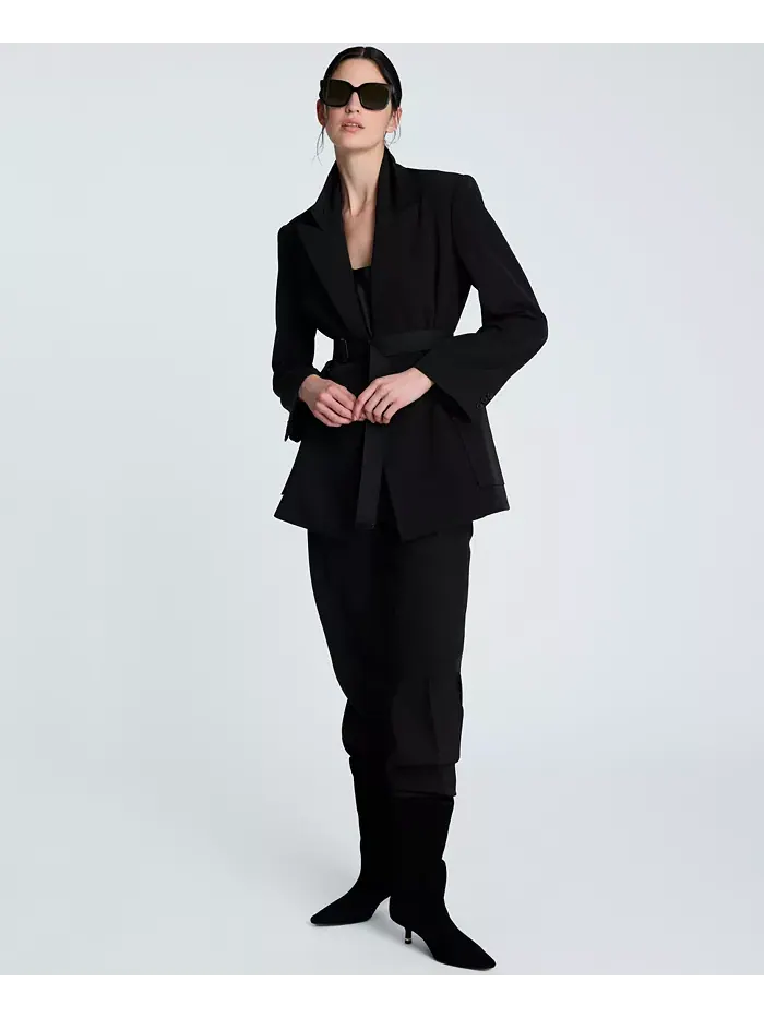 Женский двубортный блейзер из роскошного твила Kenneth Cole — изображение 7 из 7, черный