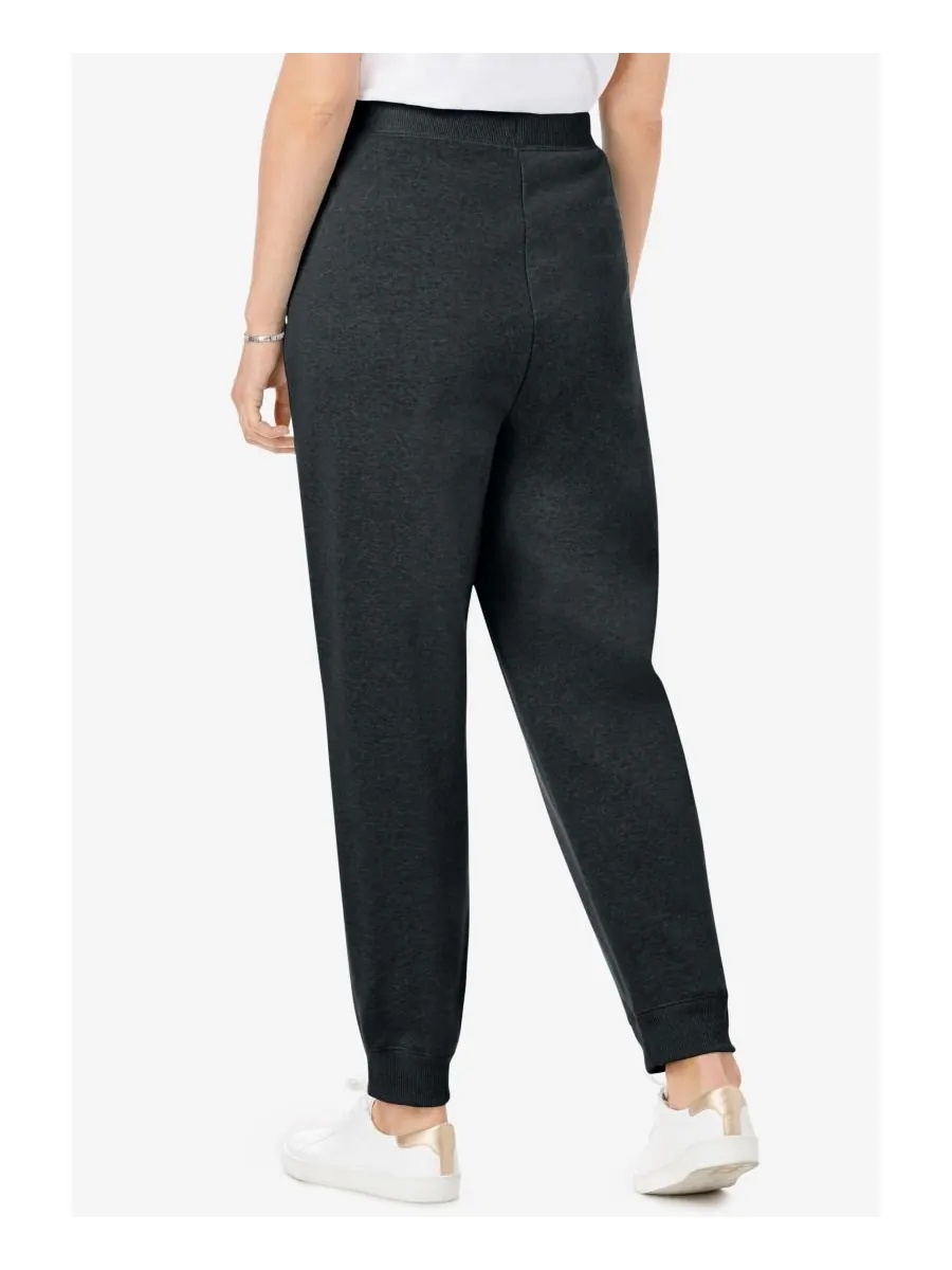 Женские спортивные брюки Within Better-Fleece Pull-On Jogger Sweatants Woman Within — изображение 2 из 3, темно-серый