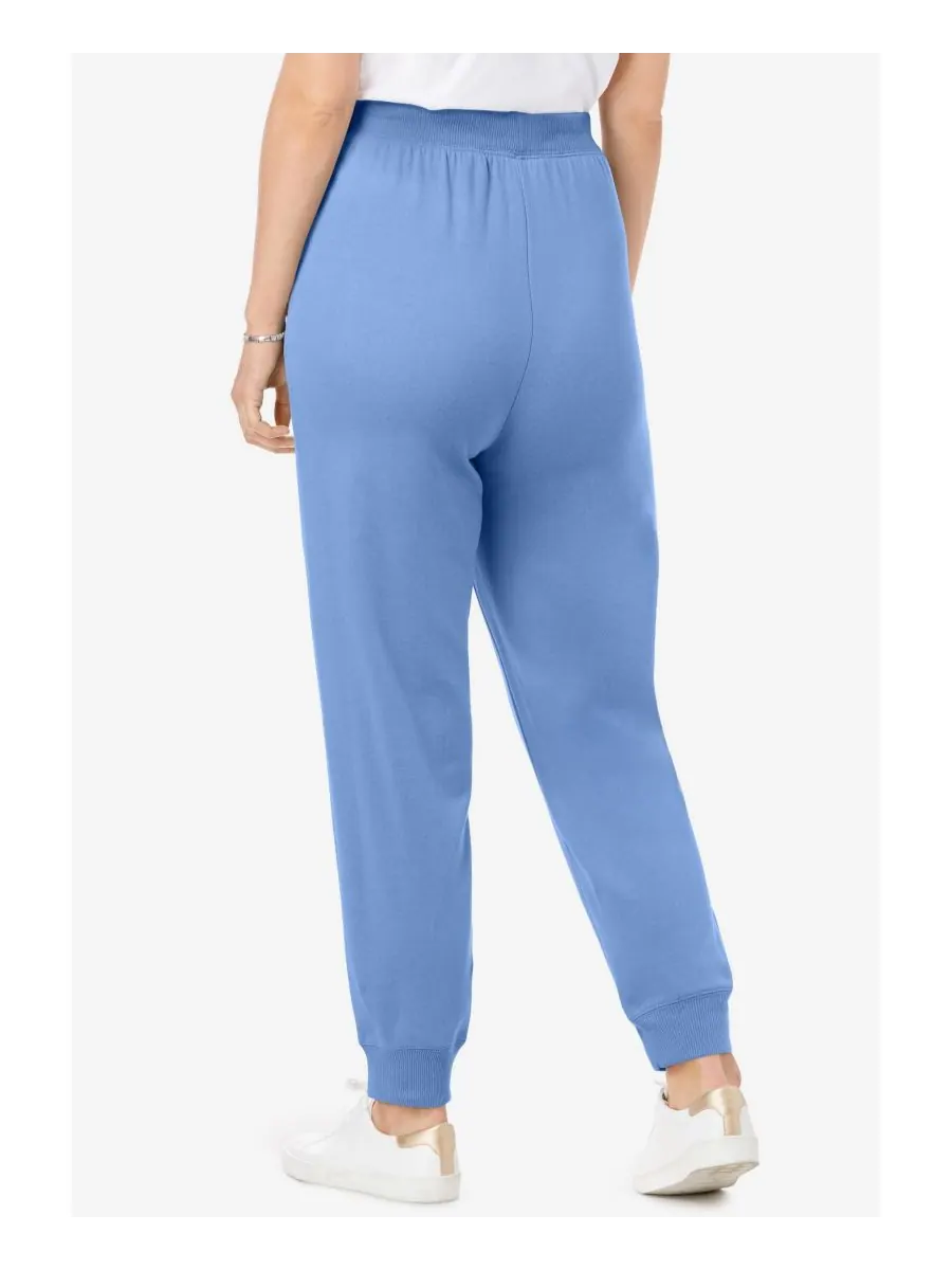Женские спортивные брюки Within Better-Fleece Pull-On Jogger Sweatants Woman Within — изображение 2 из 3, синий