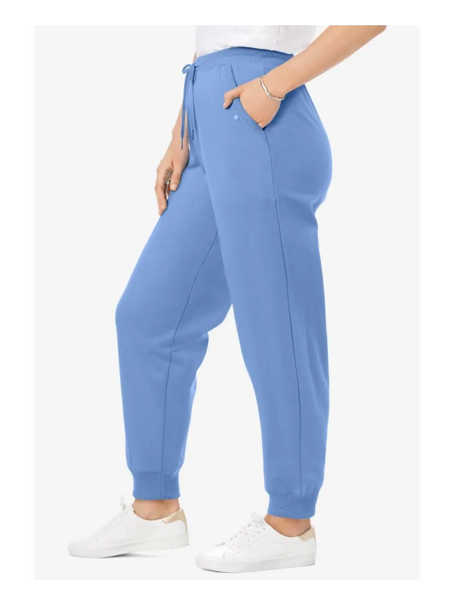 Женские спортивные брюки Within Better-Fleece Pull-On Jogger Sweatants Woman Within — изображение 3 из 3, синий