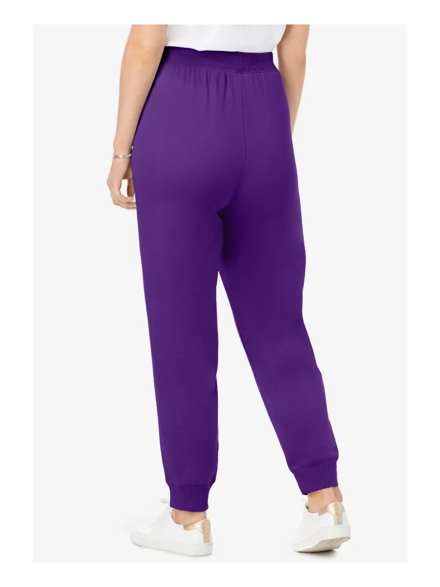 Женские спортивные брюки Within Better-Fleece Pull-On Jogger Sweatants Woman Within — изображение 2 из 3, фиолетовый