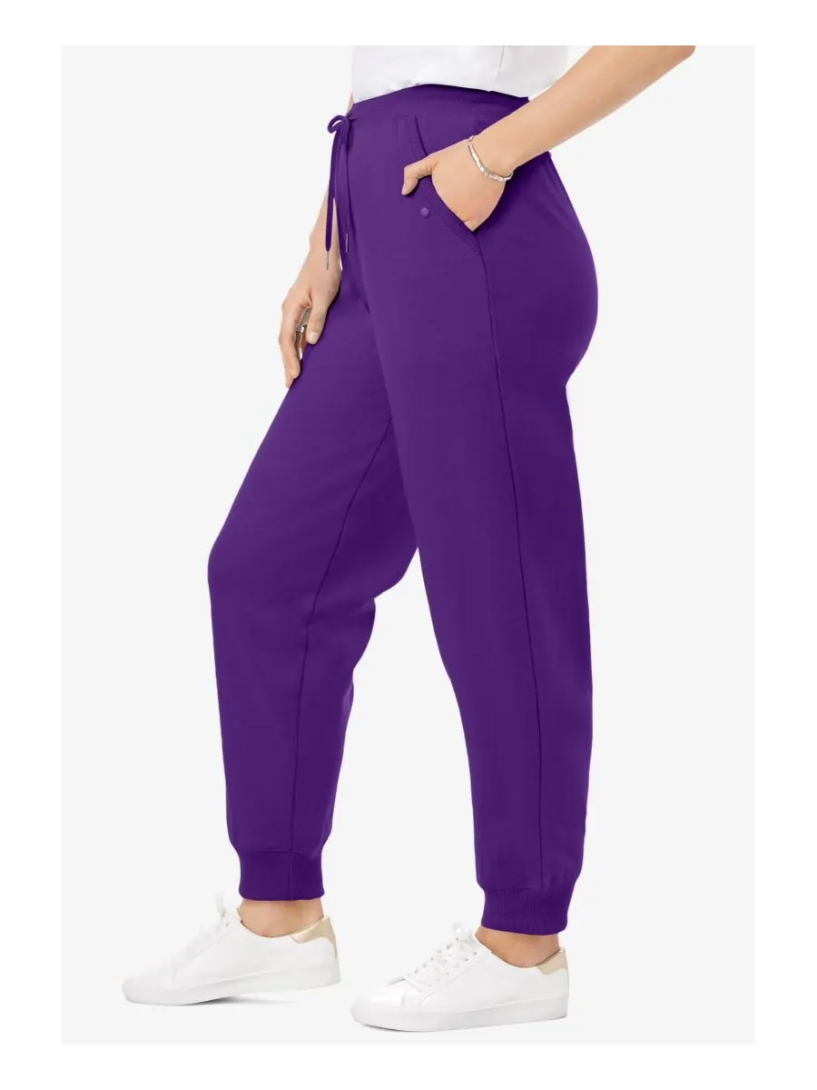 Женские спортивные брюки Within Better-Fleece Pull-On Jogger Sweatants Woman Within — изображение 3 из 3, фиолетовый