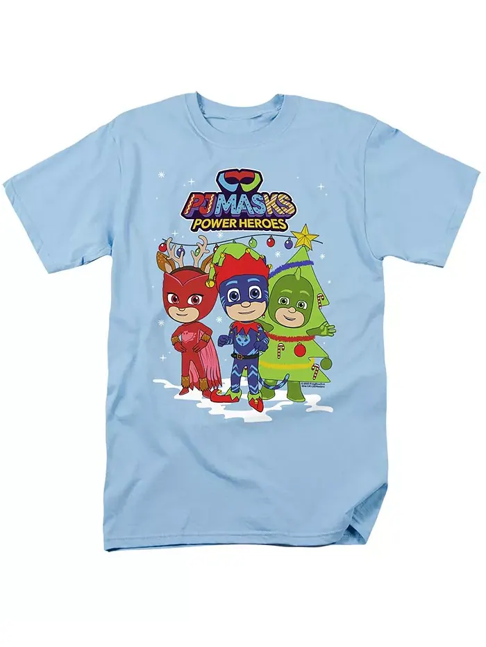 Мужская футболка Pj Masks Christmas Heroes, Catboy, Owlette и Gekko Hasbro+ — изображение 1 из 3, синий