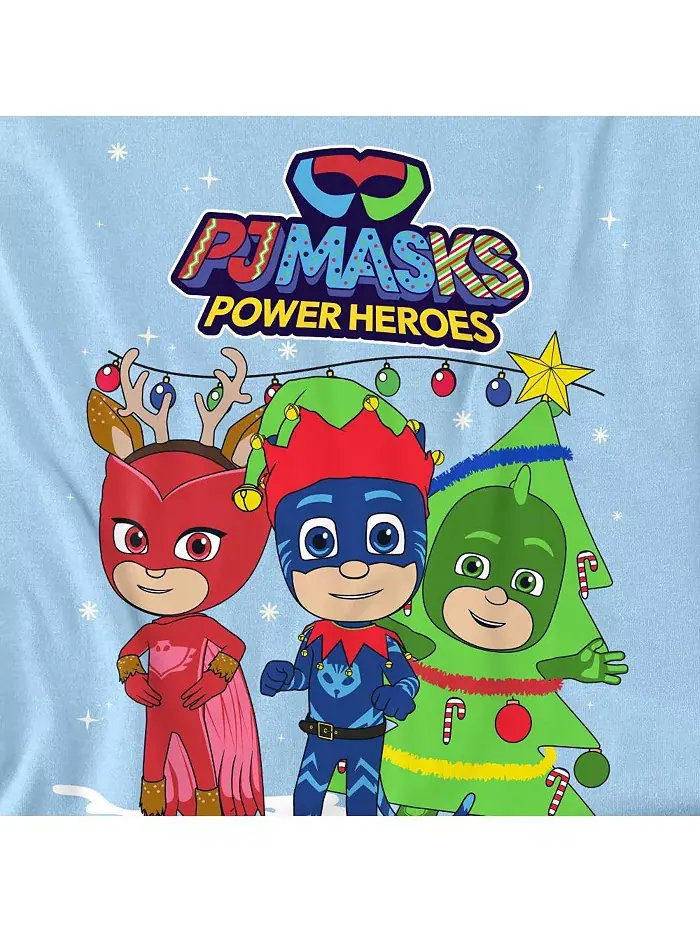 Мужская футболка Pj Masks Christmas Heroes, Catboy, Owlette и Gekko Hasbro+ — изображение 2 из 3, синий