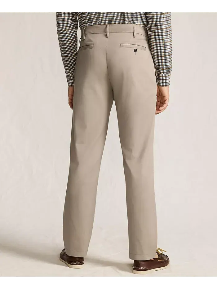 Мужские дорожные брюки-чинос Comfort Waist Classic Fit Lands' End — изображение 2 из 4, бежевый/бежевый