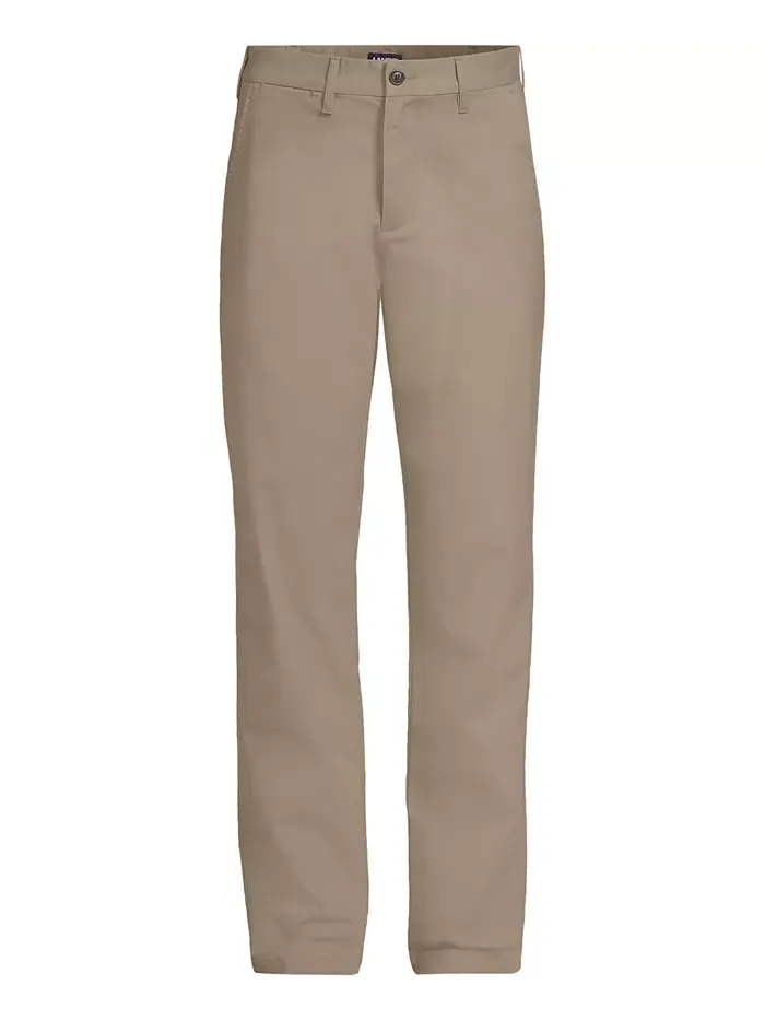Мужские дорожные брюки-чинос Comfort Waist Classic Fit Lands' End — изображение 3 из 4, бежевый/бежевый